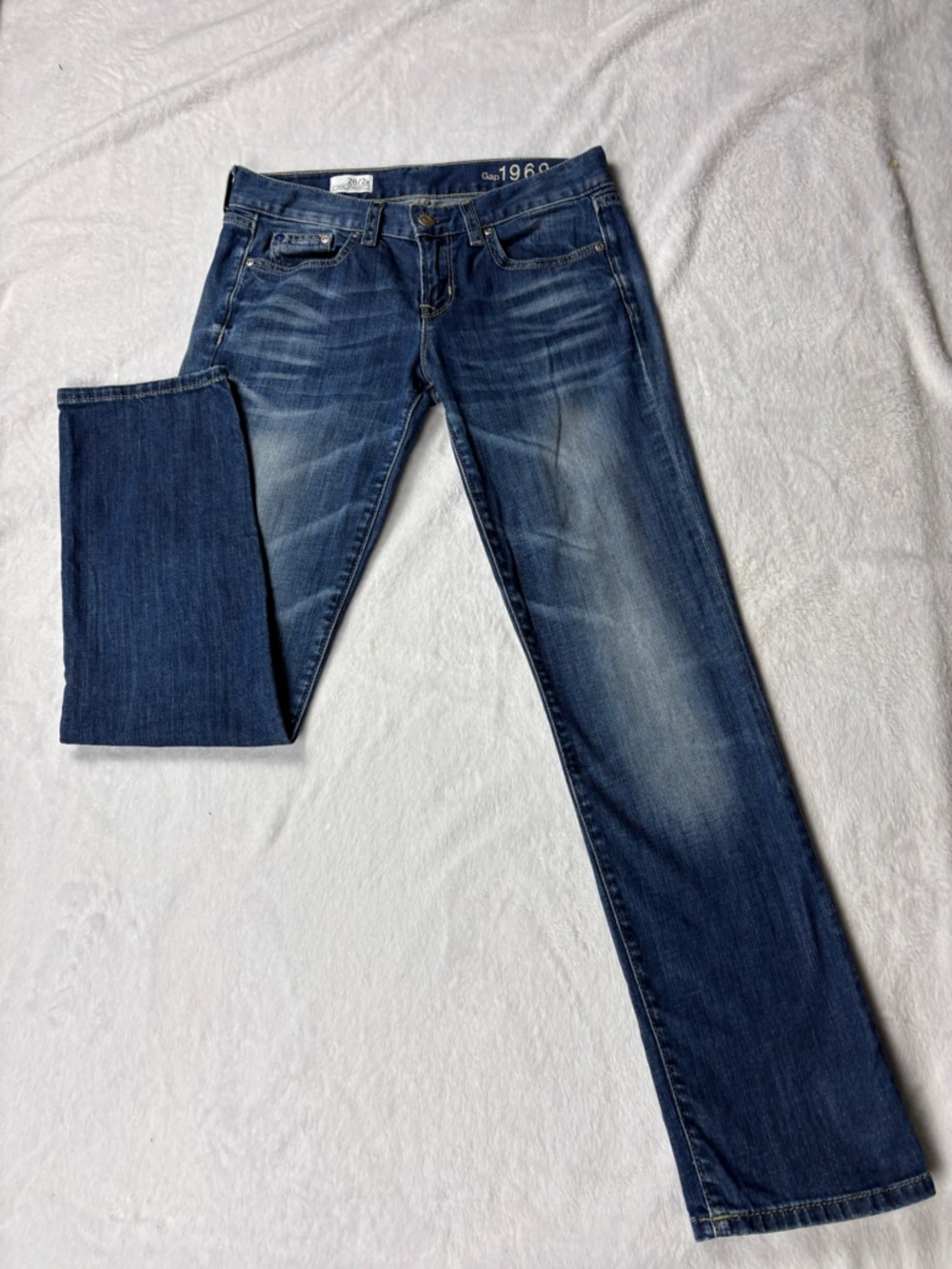 Gap 1969 Real Straight Jeans Women’s Size 26/2P Blue Medium Wash Denim Pants